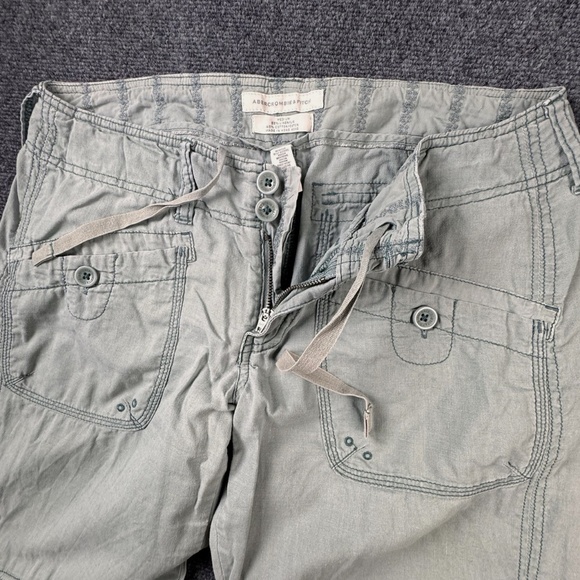 Vintage Y2K Abercrombie & Fitch Cargo Pants Womens Medium Mint Low Rise Bootcut - Picture 6 of 15